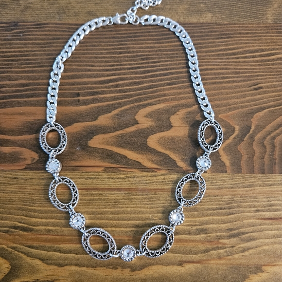 Brighton Reversible Rhinestone Townsend Circle Chain Necklace - Picture 1 of 7
